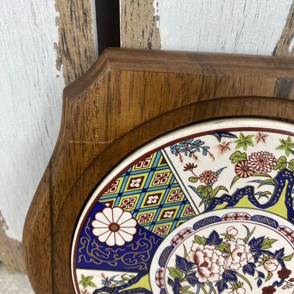 Vintage Wood and Tile Trivet Made In Japan 8”x 7 3/4” - Picture 4 of 9
